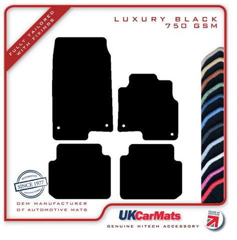 Smartcar Forfour 2004-2006 Black Luxury Velour Tailored Car Mats HITECH