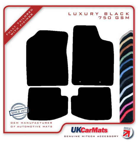 Toyota Yaris 3dr 1999-2005 Black Luxury Velour Tailored Car Mats HITECH