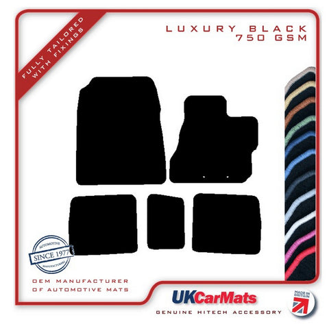 Toyota iQ 2009-2015 Black Luxury Velour Tailored Car Mats HITECH