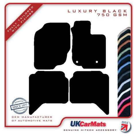 Toyota Hilux Doublecab 2012-2016 Black Luxury Velour Tailored Car Mats HITECH