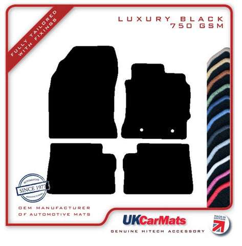 Toyota Auris 2013 onwards Black Luxury Velour Tailored Car Mats HITECH