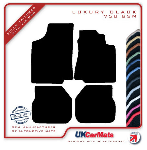 VW Passat 1988-1996 Black Luxury Velour Tailored Car Mats HITECH