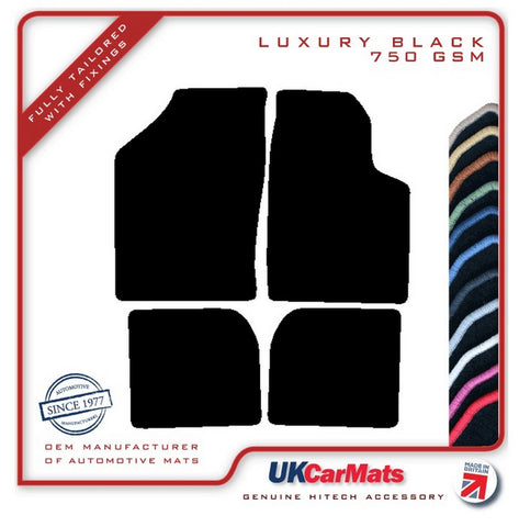 VW Polo 1 & 2 1975-1994 Black Luxury Velour Tailored Car Mats HITECH