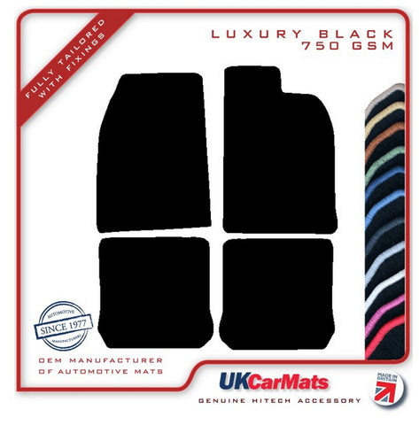 VW Beetle Classic 1950-2003 Black Luxury Velour Tailored Car Mats HITECH