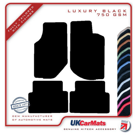 Volvo 740 Man 1982-1991 Black Luxury Velour Tailored Car Mats HITECH