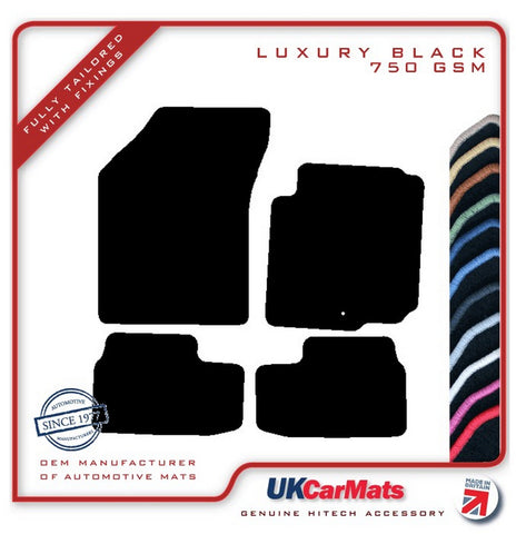 Vauxhall Agila 2007-2014 Black Luxury Velour Tailored Car Mats HITECH