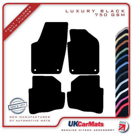 VW Fox 2006-2012 Black Luxury Velour Tailored Car Mats HITECH