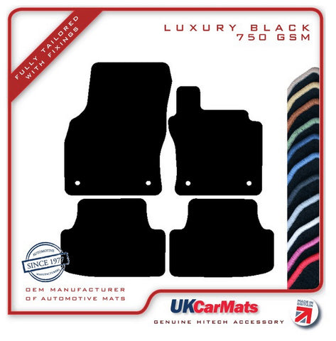 VW Golf Mk7 2012-2020 Black Luxury Velour Tailored Car Mats HITECH