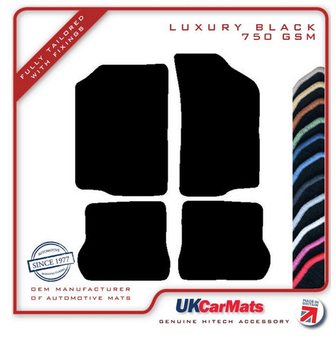 VW Scirocco 1982-1992 Black Luxury Velour Tailored Car Mats HITECH