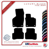 VW Passat (Oval Twist Head Fixings) 2005-2007 Black Luxury Velour Tailored Car Mats HITECH