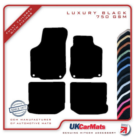 VW Beetle (Front Fixings Only) 1999-2005 Black Luxury Velour Tailored Car Mats HITECH