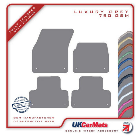 Land Rover Range Rover Evoque L538 (rear holes 4cm from bottom) 2011-2013 Grey Luxury Velour Tailored Car Mats HITECH