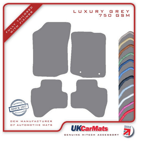 Peugeot 108 2014 onwards Grey Luxury Velour Tailored Car Mats HITECH