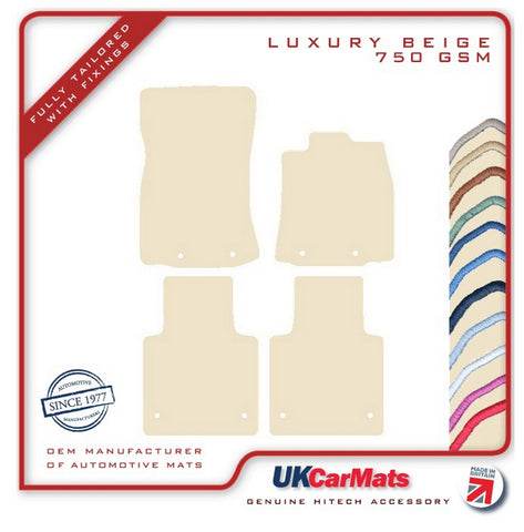 Jaguar XJ Series (X351) LWB (Eyelets Front And Rear) 2009-2019 Beige Luxury Velour Tailored Car Mats HITECH