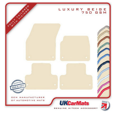 Land Rover Range Rover Evoque L538 (Rear Holes 7cm Bottom) 2013-2018 Beige Luxury Velour Tailored Car Mats HITECH