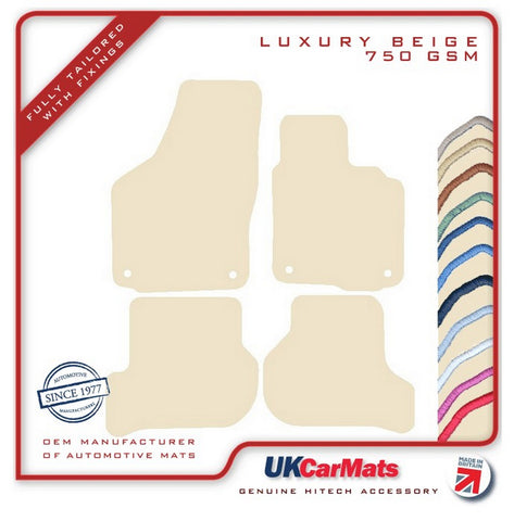 Seat Toledeo 2004-2009 Beige Luxury Velour Tailored Car Mats HITECH