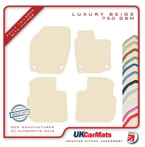 Skoda Rapid 2012 onwards Beige Luxury Velour Tailored Car Mats HITECH