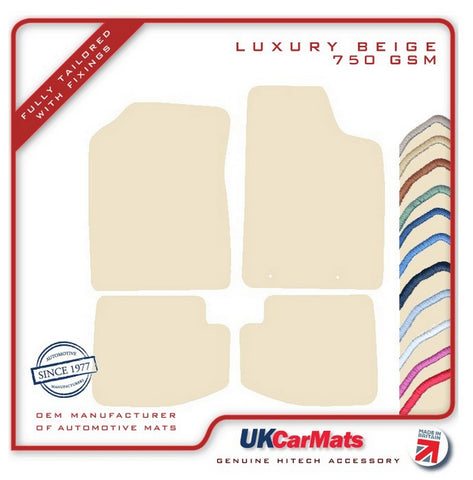 Toyota Yaris 3dr 1999-2005 Beige Luxury Velour Tailored Car Mats HITECH