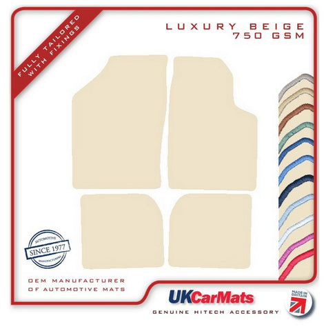 VW Polo 1 & 2 1975-1994 Beige Luxury Velour Tailored Car Mats HITECH