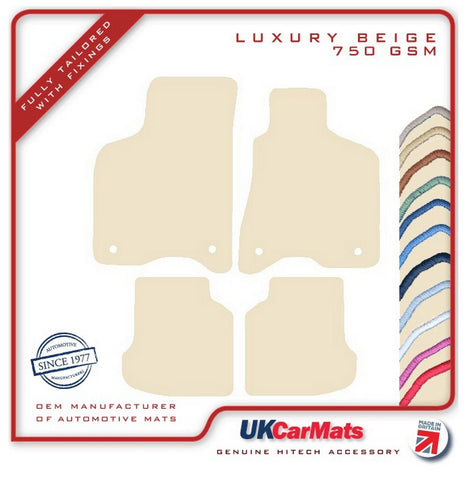 VW Lupo (Oval Fixings) 1998-2005 Beige Luxury Velour Tailored Car Mats HITECH