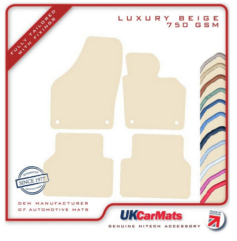 VW Tiguan 2007-2016 Beige Luxury Velour Tailored Car Mats HITECH