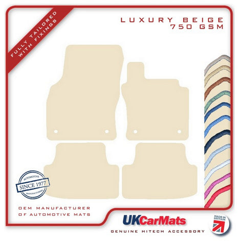 VW Golf Mk7 2012-2020 Beige Luxury Velour Tailored Car Mats HITECH