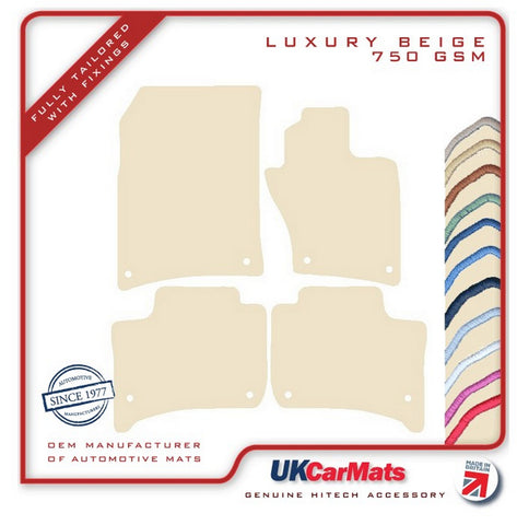 VW Touareg (2nd Gen) 2010-2018 Beige Luxury Velour Tailored Car Mats HITECH