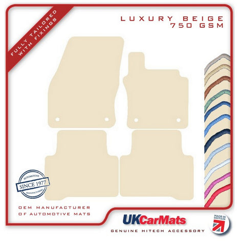 VW Touran 2015 onwards Beige Luxury Velour Tailored Car Mats HITECH