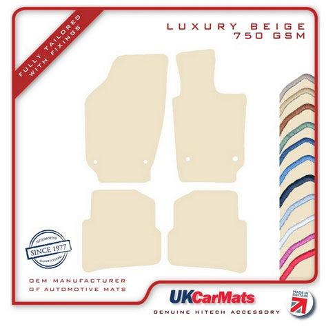 VW Polo 5 2009-2018 Beige Luxury Velour Tailored Car Mats HITECH