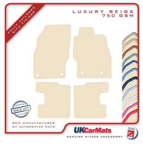 Vauxhall Adam 2013 onwards Beige Luxury Velour Tailored Car Mats HITECH