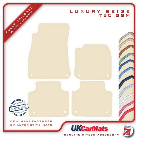 VW Touareg (3rd Gen) 2018 onwards Beige Luxury Velour Tailored Car Mats HITECH