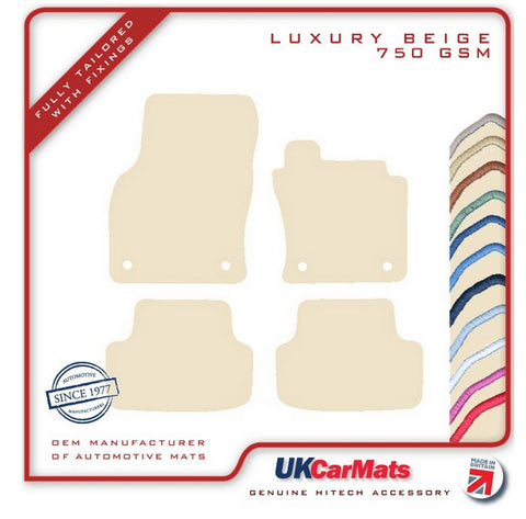 VW Golf Mk8 2020 onwards Beige Luxury Velour Tailored Car Mats HITECH