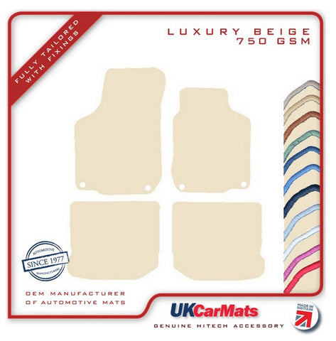 VW Beetle (Front Fixings Only) 1999-2005 Beige Luxury Velour Tailored Car Mats HITECH