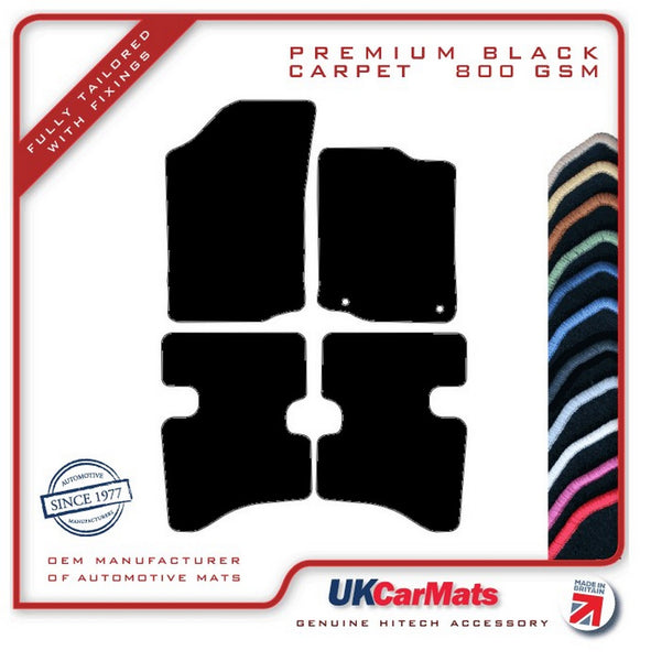 Citroen C1 (Two Fixings Driver) 2010-2014 Black Premium Carpet Tailored Car Mats HITECH