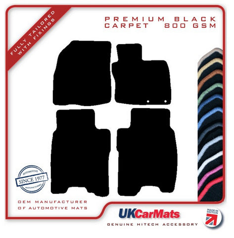 Honda Civic 3dr Inc Type R 2006 onwards Black Premium Carpet Tailored Car Mats HITECH