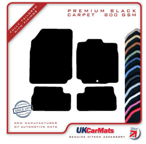 Nissan Micra Mk3 Facelift K12C (With Oem Fixing) 2008-2010 Black Premium Carpet Tailored Car Mats HITECH