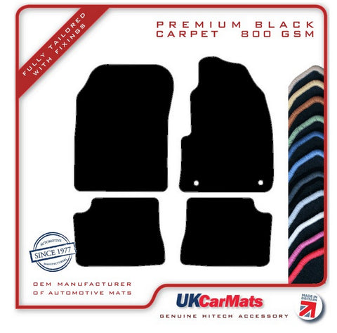 Peugeot e-208 Electric 2019 onwards Black Premium Carpet Tailored Car Mats HITECH