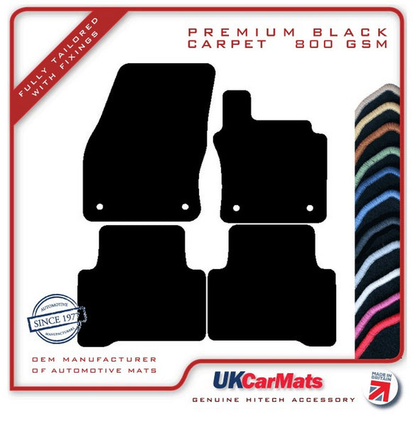 VW Touran 2015 onwards Black Premium Carpet Tailored Car Mats HITECH