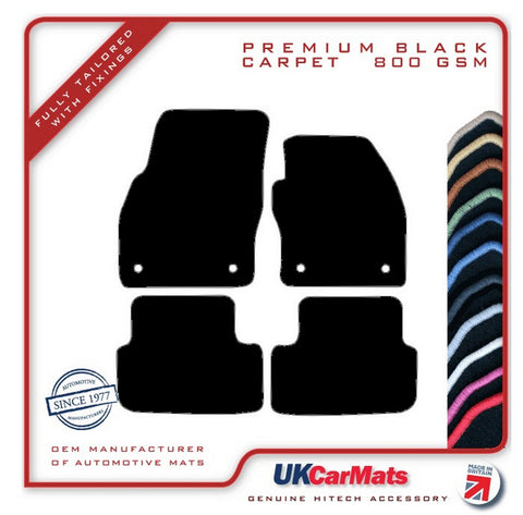 VW Polo 6 2018 onwards Black Premium Carpet Tailored Car Mats HITECH