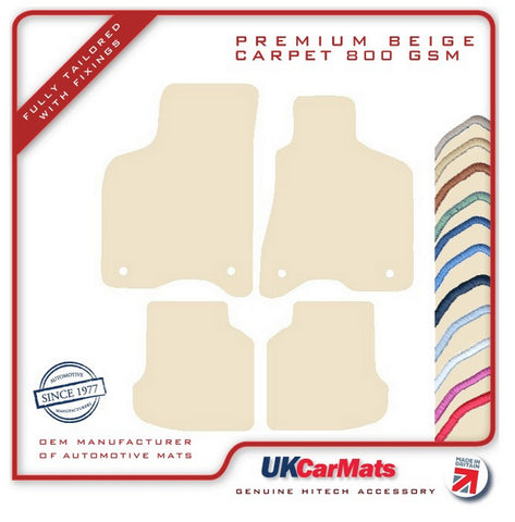 VW Lupo (Oval Fixings) 1998-2005 Beige Premium Carpet Tailored Car Mats HITECH