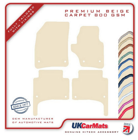 VW Touareg 1st gen (Oval Fixings) 2003-2007 Beige Premium Carpet Tailored Car Mats HITECH