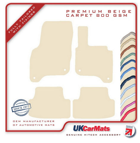 VW E-Golf 2015 onwards Beige Premium Carpet Tailored Car Mats HITECH