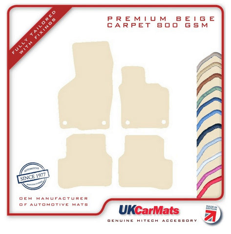 VW Passat (Oval Twist Head Fixings) 2005-2007 Beige Premium Carpet Tailored Car Mats HITECH