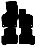 VW Passat (Round Stud Fixings) 2007-2015 Black Luxury Velour Tailored Car Mats NV HITECH