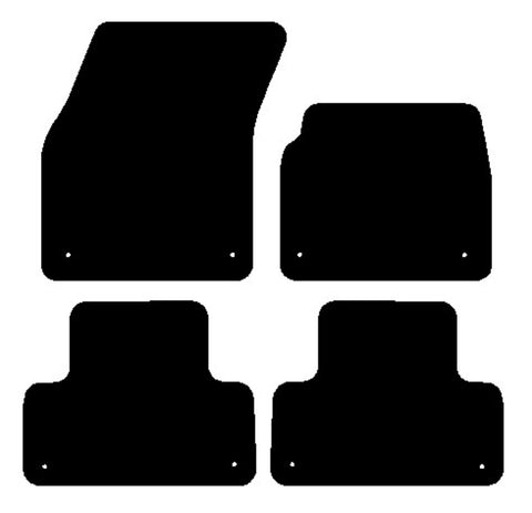 Land Rover Range Rover Evoque L538 (rear holes 4cm from bottom) 2011-2013 Black Tailored Carpet Car Mats NV HITECH