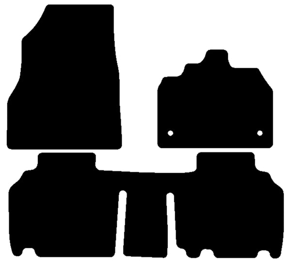 Renault Kangoo II 2008-2021 Black Luxury Velour Tailored Carpet Car Van Mats HITECH